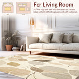 Welcome Script Floral with Abstract Beige and Khaki Petal Design Non Slip(Beige)