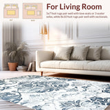 Modern Vintage Inspired Floral Print(Blue)