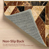 Modern Abstract Area Rug Chocolate Brown with Gold Accents(Brown)