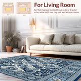 Scandinavian Boho Geometric Area(Blue)