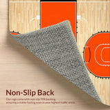 Dynamic Basketball Motif Round Mat(Orange)