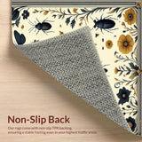 Elegant Insect Artistry Area with Sophisticated Floral Medallions(Ivory)