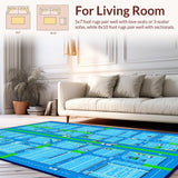 Playful Cartoonish City Scene(Blue)