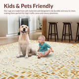 Contemporary Beige Animal Print Area with Geometric Cheetah Design(Ivory)