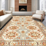 Woven Boho Geometric with Earth Tones(Beige)