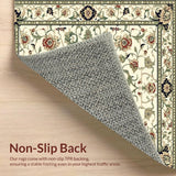 Anatolia Collection Area Sage Beige Floral Scroll Design Accent(Beige)