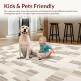 Asymmetrical Geometric Area Chic Modern Design in Neutral Shades(Beige)