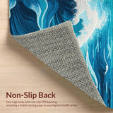 Ocean Blue Wave Poolside Entryway Mat(Blue)