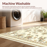 Foldable Hallway Featuring a Delicate Floral Medallion(Beige)