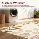 Modern Beige Area Waterproof Patio Leaf(Beige)