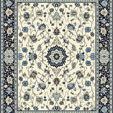 Abstract Floral Geometric in Beige and Navy(Ivory)
