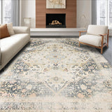 Vintage Inspired with Muted Beige and Dusty Grey Ornamental Motifs(Beige)