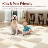 Artisan Abstract Area Showcasing Cream Mosaic with Beige Geometric Overlays(Beige)