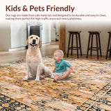 Trendy Patchwork Area with Contemporary Floral Design(Beige)