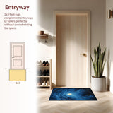 Dreamy Astral Patterned Floor Mat(Blue)