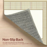Modern Plaid Bordered Area in Beige and Cream Tones(Beige)
