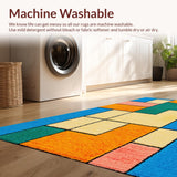 Abstract Geometric Multi Color Nursery Play Mat(Blue)