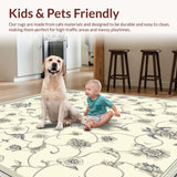 Ornamental Beige Classic Floral Area(Beige)