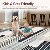 Abstract Black and White Stripe Area(Beige)