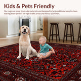 Rustic Oriental Tiled Patterned Aesthetic(Red)
