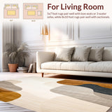 Modern Non Slip with Curved Lines and Earthy Neutral Palette(Beige)