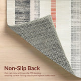 Abstract Stripe Design Farmhouse Entry Mat(White)