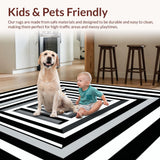 Boho Chic Black & White Checkered Area Modern Design(Black)