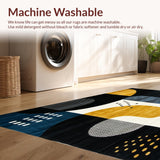 Modern Abstract Spotted Area with Navy and Mustard Accents(Gold)