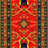 Whimsical Cowboy Cat Bath Mat Vibrant Plush Bathroom(Red)