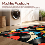 Music Lover Colorful Kitchen Absorbent Doormat(Black)