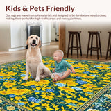 Summer Floral Bath with Yellow and Blue Leaves(Green)