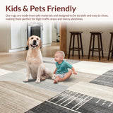Abstract Bohemian Area Non Slip Ultra Entry(Beige)