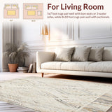 Boho Inspired Vintage Area Subtle Earth Tone Geometric(Beige)