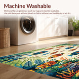 Coastal Paradise Area with Tropical Fish Motif Ideal for Spaces(Ivory)