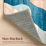 Modern Abstract Beige & Azure Blue Hues Artistic(Blue)