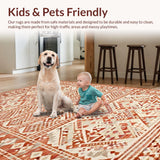 Contemporary Shaggy Geometric Motif(Red)