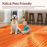 Shaggy Burnt Orange Dorm Room Area(Orange)