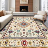 Boho Chic Cream with Geometric Accents(Beige)