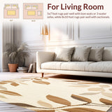 Modern Beige Area Waterproof Patio Leaf(Beige)