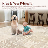 Modern Geometric Runner Easy Clean Design for Home(Beige)