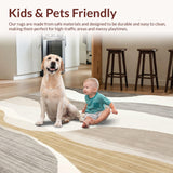 Abstract Beige & Taupe Area for Small Spaces(Beige)