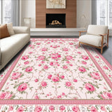 Elegant Green Floral Motif(Pink)