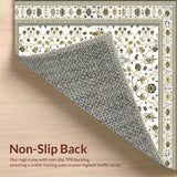 Classy Beige Oriental Abstract Floral Design(White)