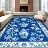 Chic Minimalist White Botanical(Blue)
