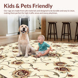 Timeless Beige Brown Area with Classic Floral Motif(Beige)