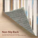Modern Abstract Striped with Cream Brown Blue and Gray Bands(Beige)