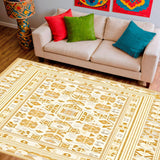 Modern Abstract Wool Beige(Beige)