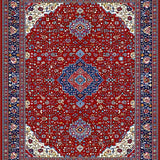 Bold Color Blocked Geometric Artistry(Red)