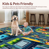 Multicolor Road Playmat for Children Learning Space(Red)