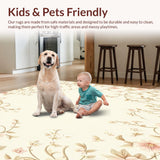 Aura Scallop Bloom Area – Beige Floral Border for Elegant Decor(Ivory)